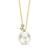 You and me y2011  parelhanger geelgoud briljant 0.02ct  15.7x9.8mm