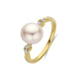 You and Me parelring geelgoud briljant 0.08ct