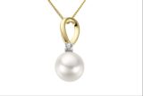 Parelhanger 18ct Geelgoud briljant 0.04ct 