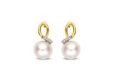 V3846 Pareloorringen you and me 18ct briljant 0.020ct