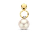 Y2605 parelhanger 18ct geelgoud briljant0.030ct