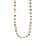 CO02792PETR Barok parelcollier 9.5-10mm geelgouden slot 18ct Lengte 60cm