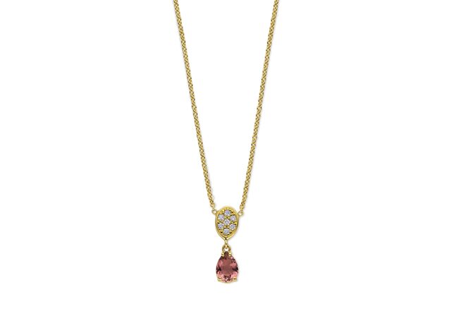 Emotions PC1399 ketting met hanger 18ctbriljant en groene tourmalijn