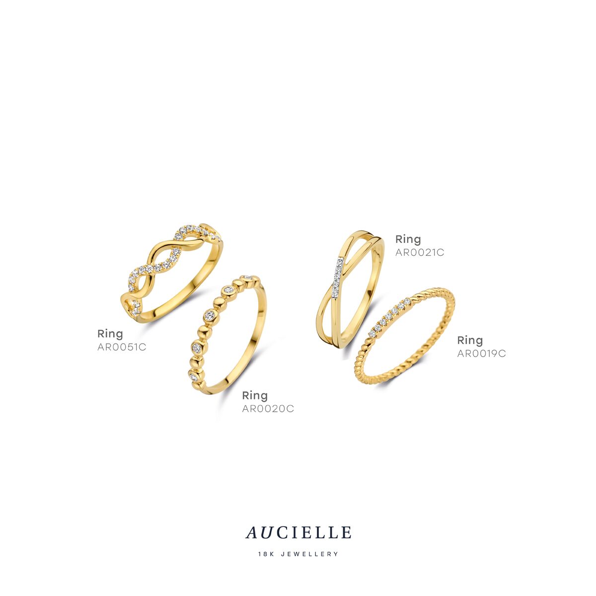 Aucielle ring ar0020c geelgoud zirconium