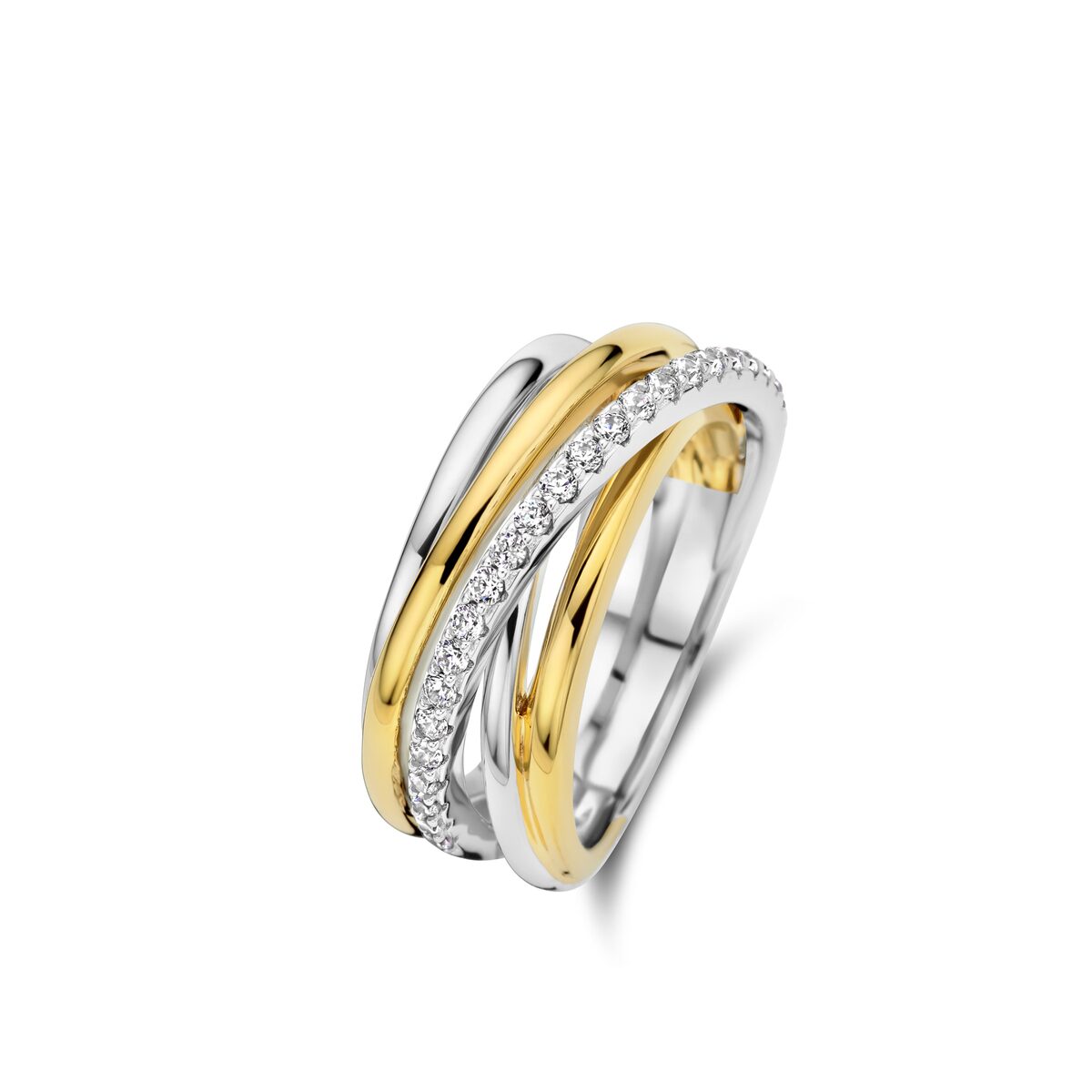 Zilveren bicolor ring met zirconium  Naiomy N3X54