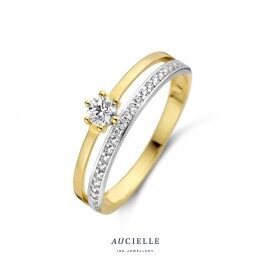 AE0018C ring geelgoud 18ct zirconium