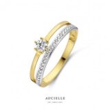 AE0018C ring geelgoud 18ct zirconium