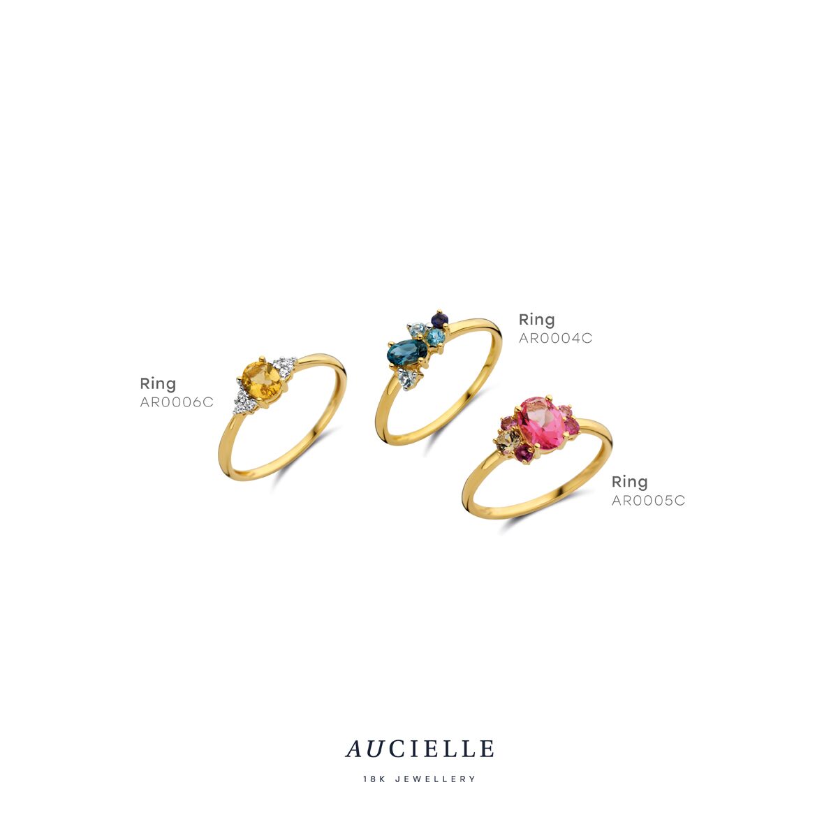 Aucielle ring ar0004c geelgoud topaas