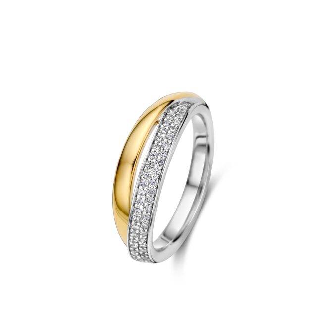 Zilveren  bicolor ring gezet met zirconium Naiomy Silver N3X51