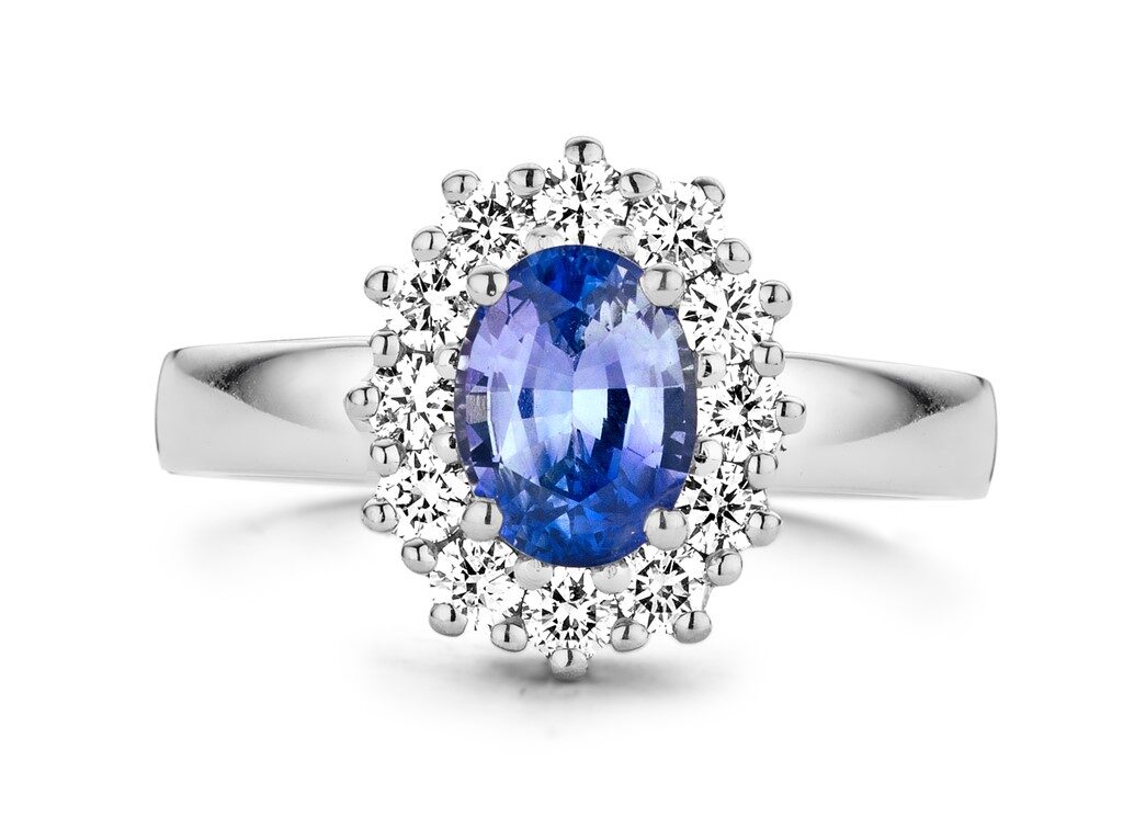 Y0319 You and Me witgouden Entourage ring saffier & briljant 0.600ct