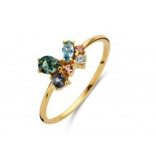 You and Me geelgouden  ring multi kleuren GR4690