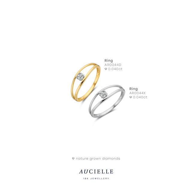 Aucielle ring ar0044d  geelgoud briljant  0.040ct