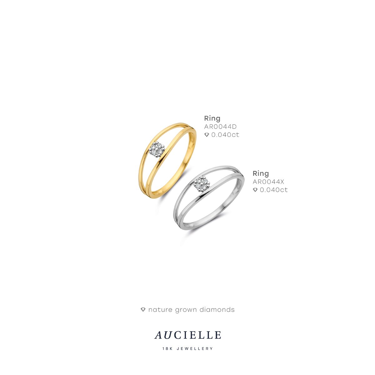 Aucielle ring ar0044d  geelgoud briljant  0.040ct
