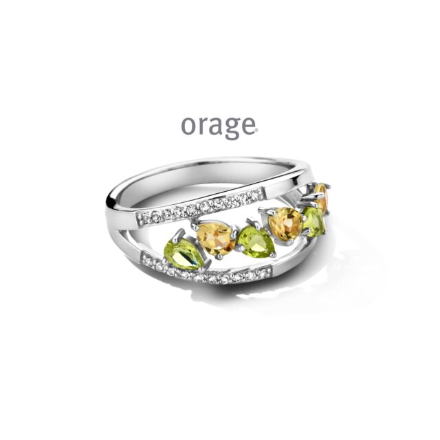 Orage ring AW159 zilver peridot citrine 