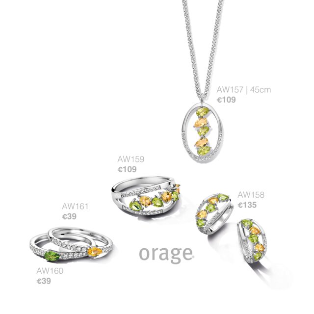 Orage ring AW159 zilver peridot citrine 