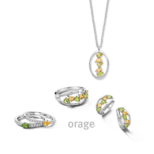 Orage ring AW159 zilver peridot citrine 