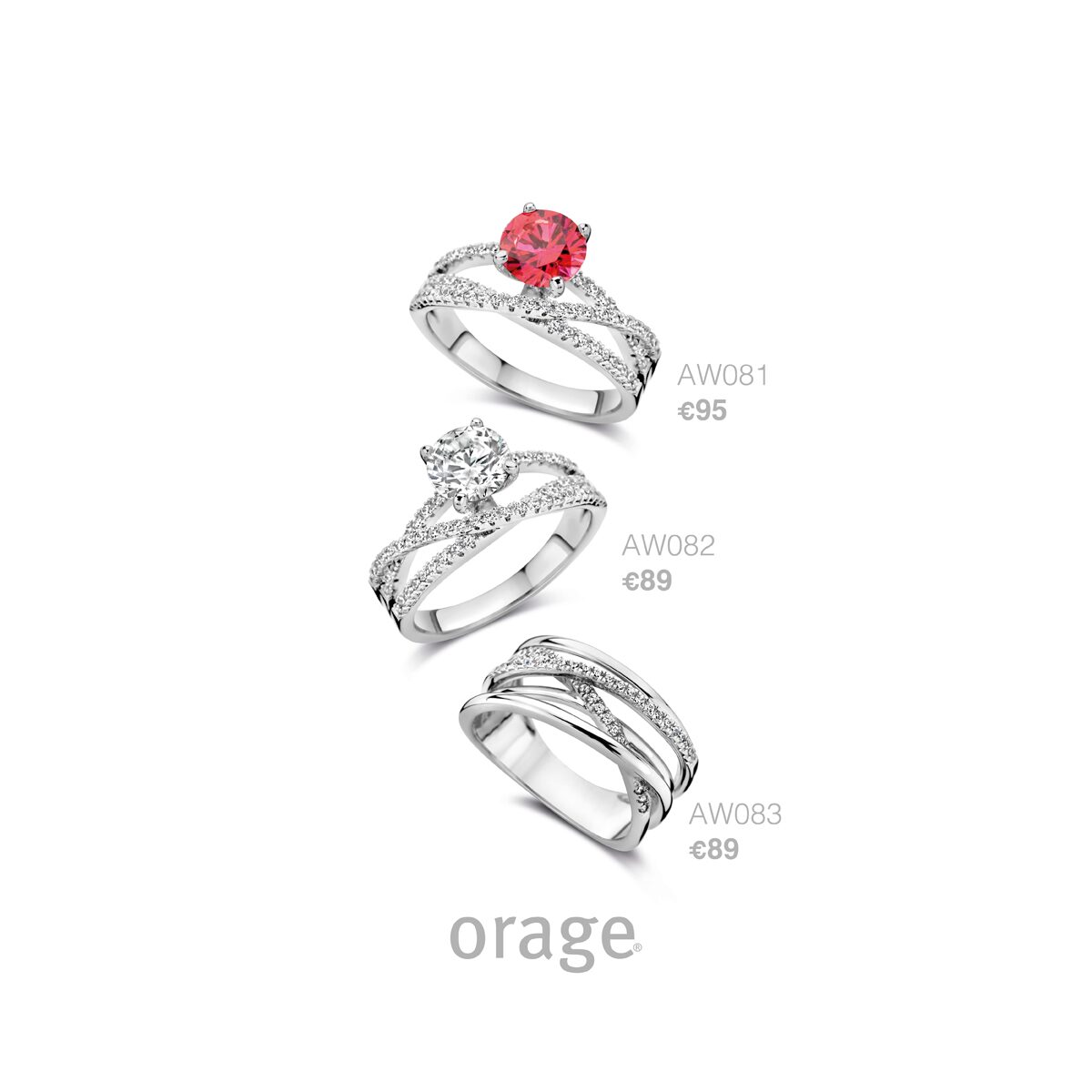 Orage ring AW082 zilver