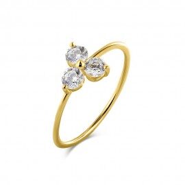 LisaMona ring 14kt geelgoud zirconium