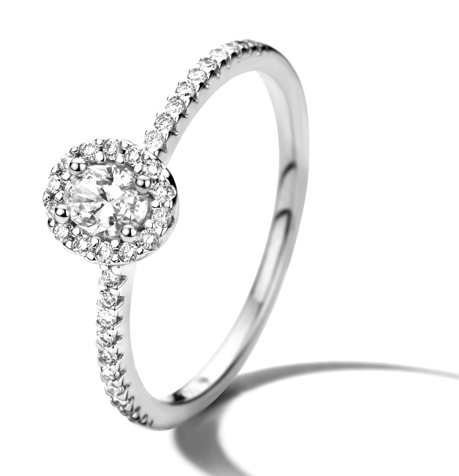 Y1455 wit gouden ring 18ct met brikjanten 0.280ct