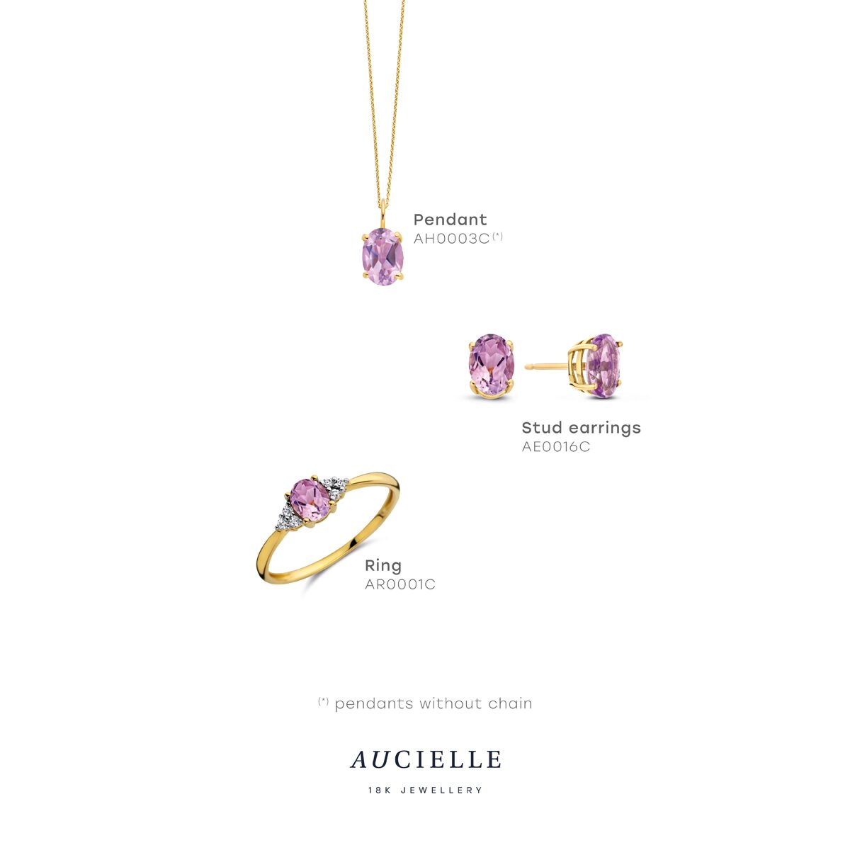 Aucielle ring ar0001c  geelgoud amethist zirconium