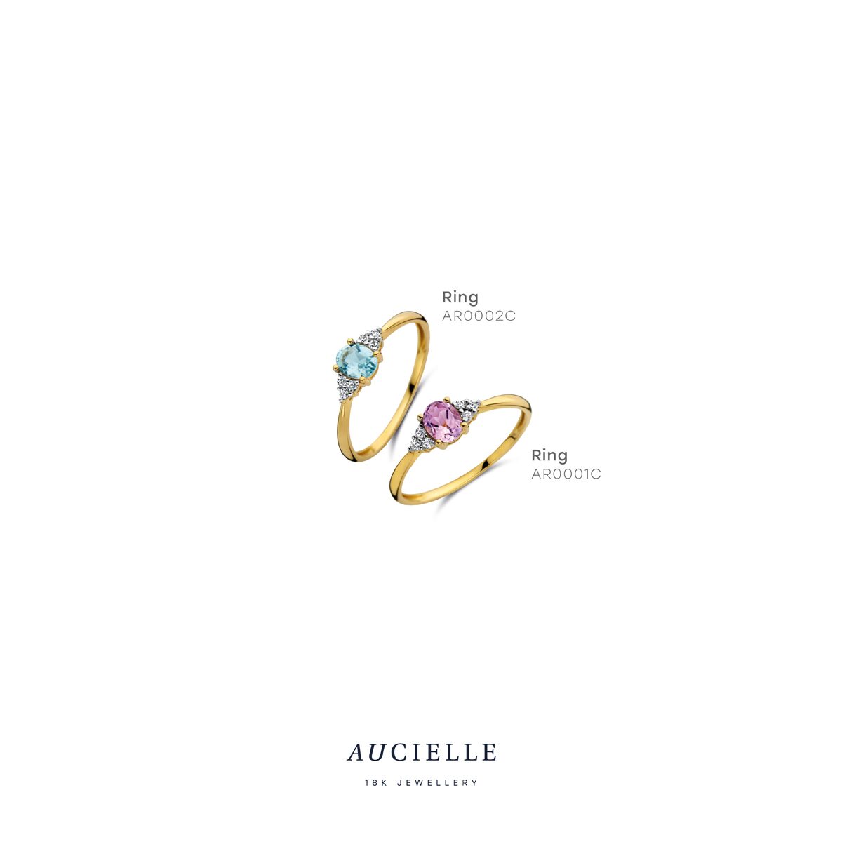 Aucielle ring ar0001c  geelgoud amethist zirconium