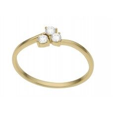 You and Me ring geel goud 18ct zirconium