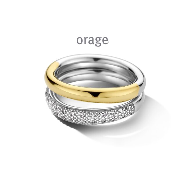 Orage ring AW179  bicolor zirconium 