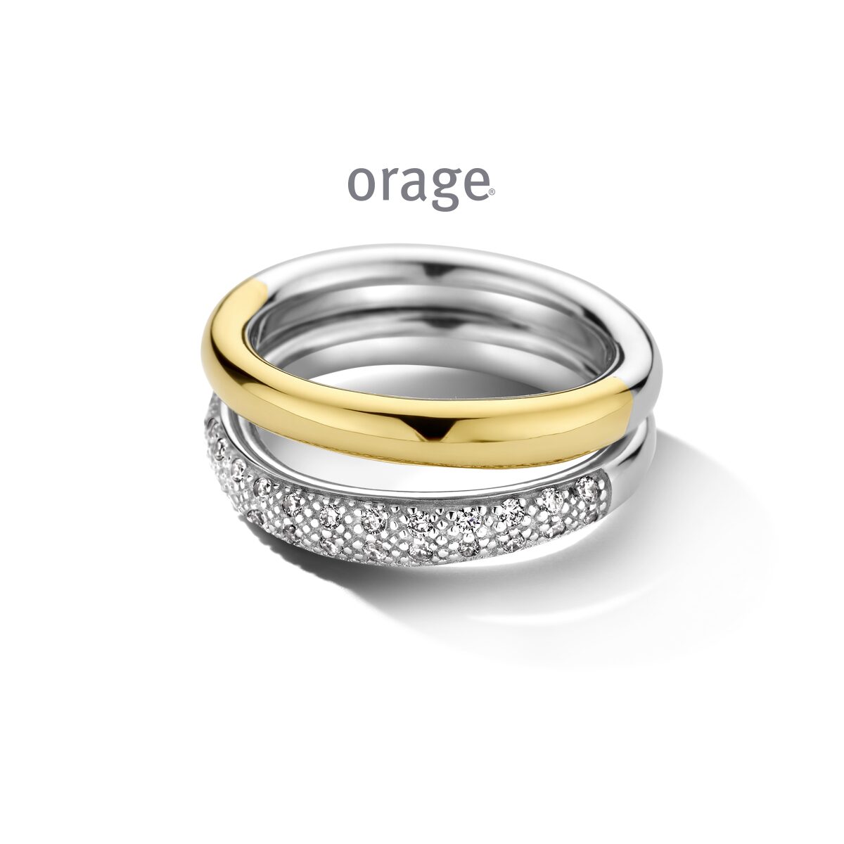 Orage ring AW179  bicolor zirconium 