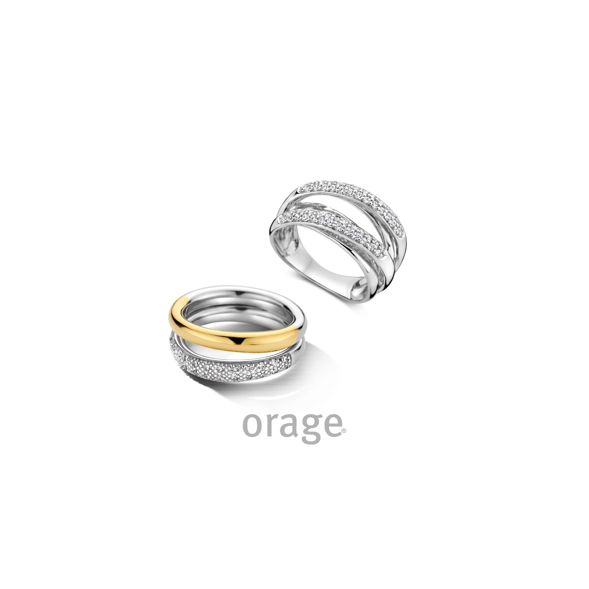 Orage ring AW179  bicolor zirconium 