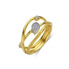 Emotions SR3699BB wit & geelgoud  18ct  briljant 0.110ct