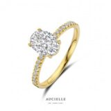 AR0074C ring geelgoud ovaal zirconium