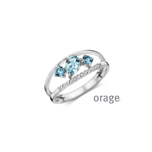 Orage ring AW011 ZILVER TOPAAS