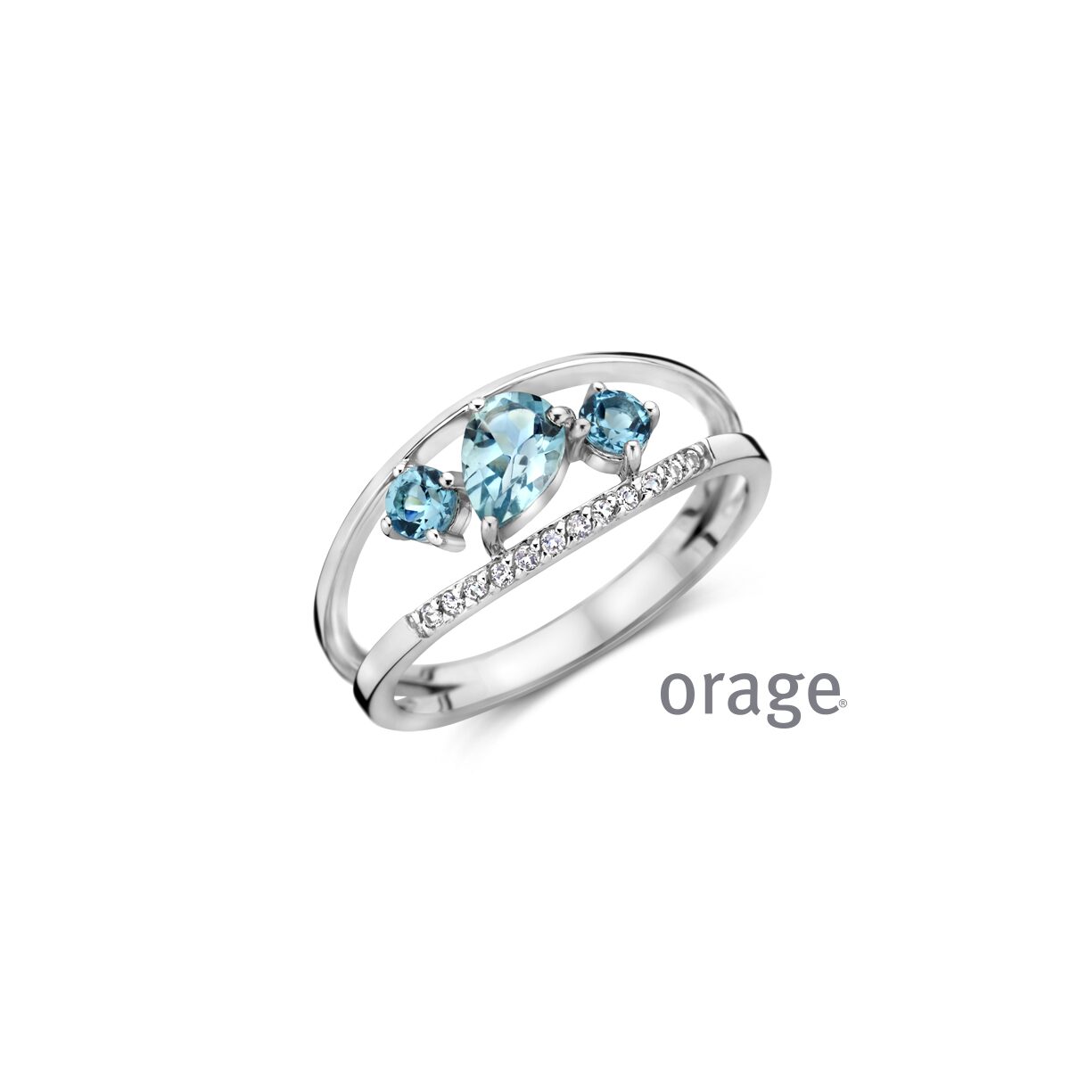 Orage ring AW011 ZILVER TOPAAS