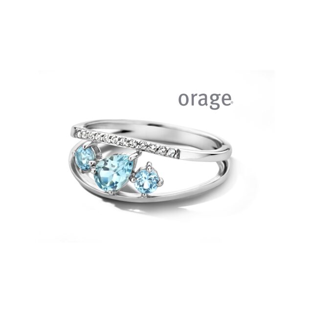Orage ring AW011 ZILVER TOPAAS