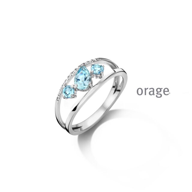 Orage ring AW011 ZILVER TOPAAS