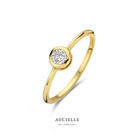 AR0086c Ring geelgoud 18ct zirconium