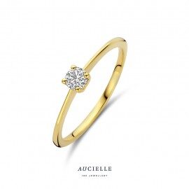 AR0130D ring solitair geelgoud 18ct briljant 0.125ct