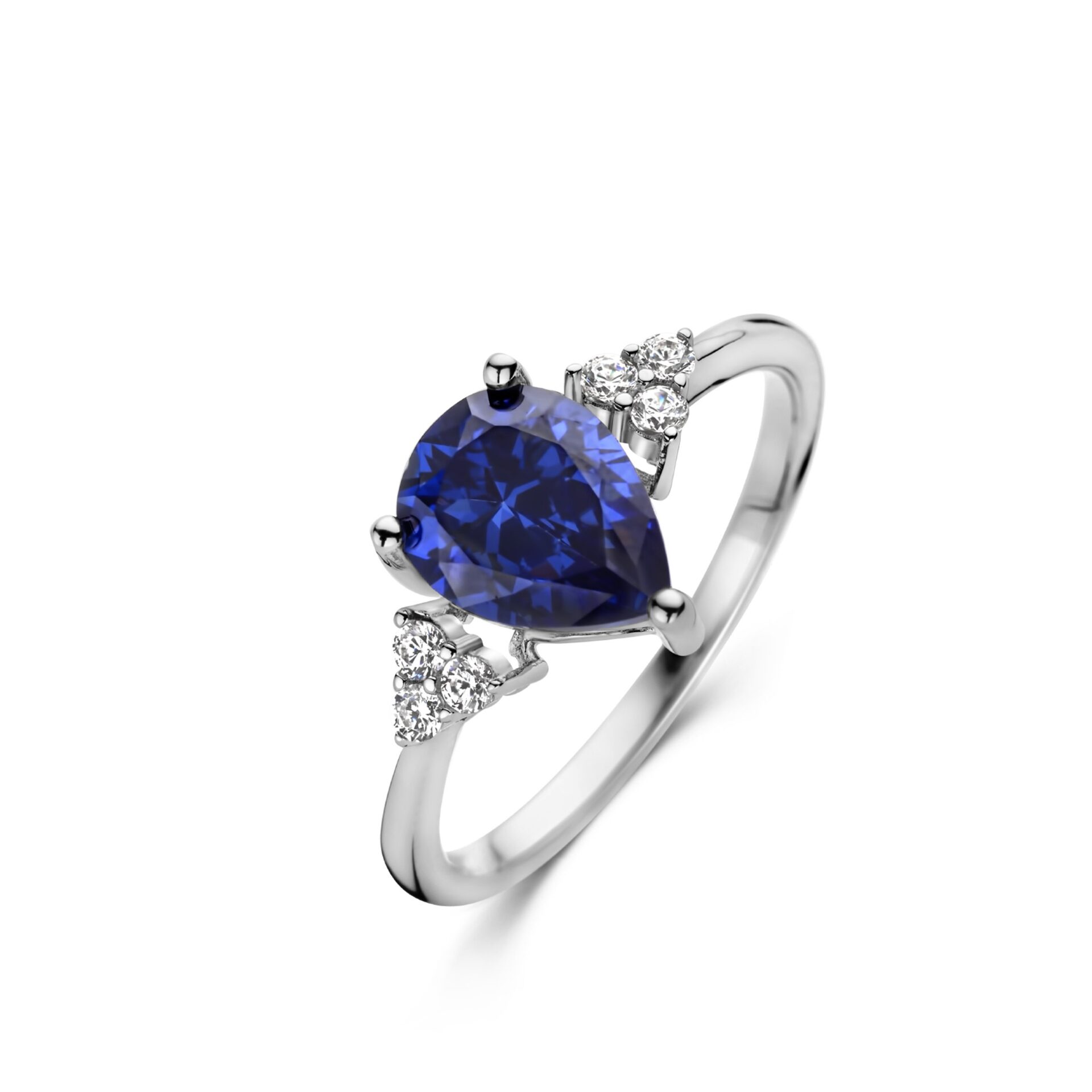 Naiomy ring zilver met blauwe steen
