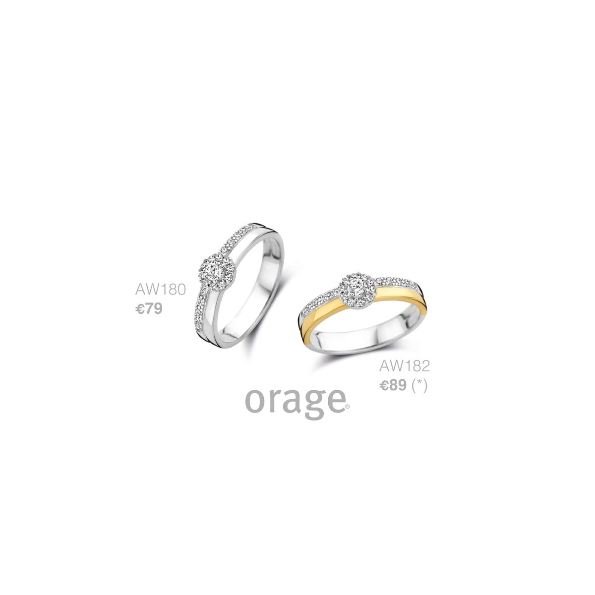 Orage ring AW180 zilver zirconium 