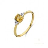 Aucielle AR0006C ring geelgoud citrine & zirconium
