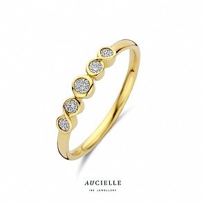 AR0112D  Ring geelgoud 18ct  briljant 0.145ct
