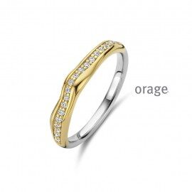 BA011 zilver ring bicolor  