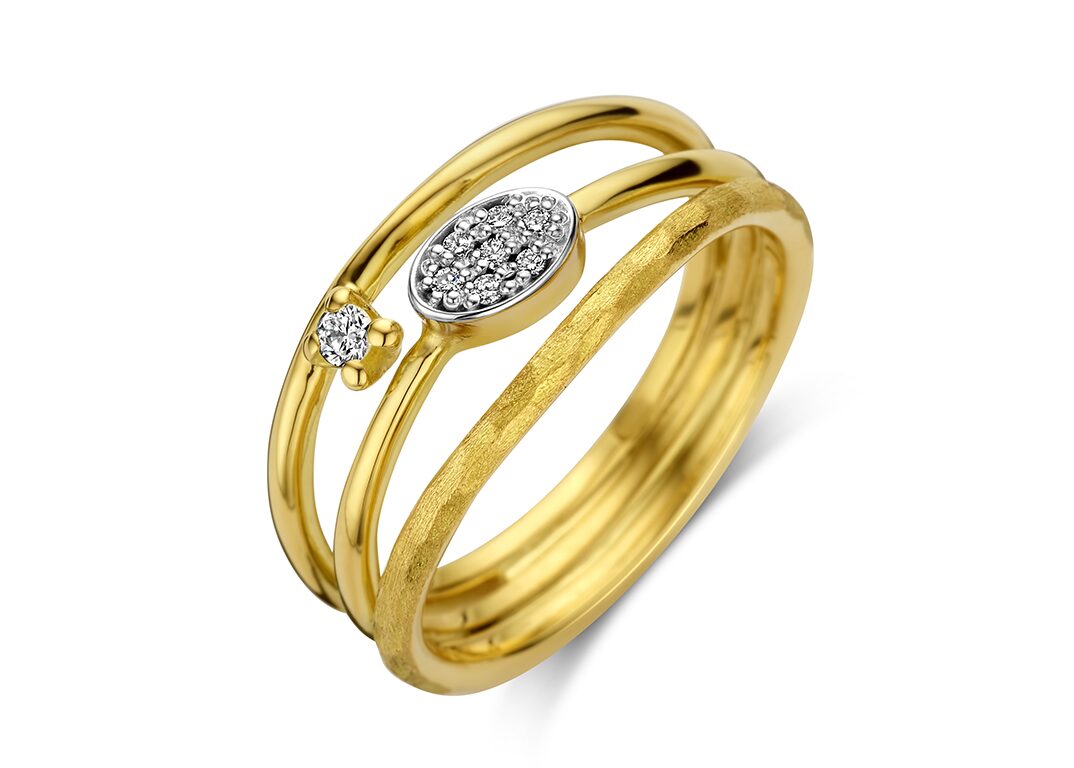 Emotions ring SR3698BB wit & geelgoud 18ct briljant 0.08ct