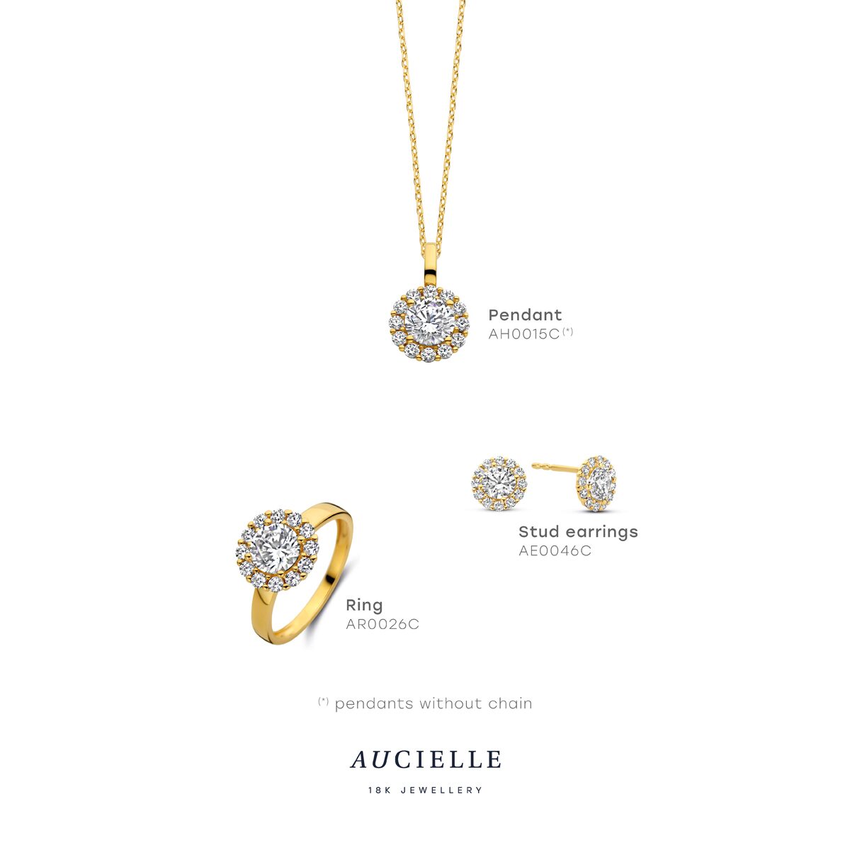 Aucielle ring ar0026c geelgoud zirconium