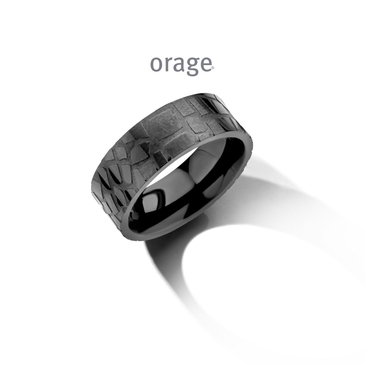 Orage ring heren staal zwart