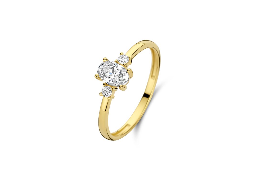 You and Me ring  18ct geelgoud met zirconium