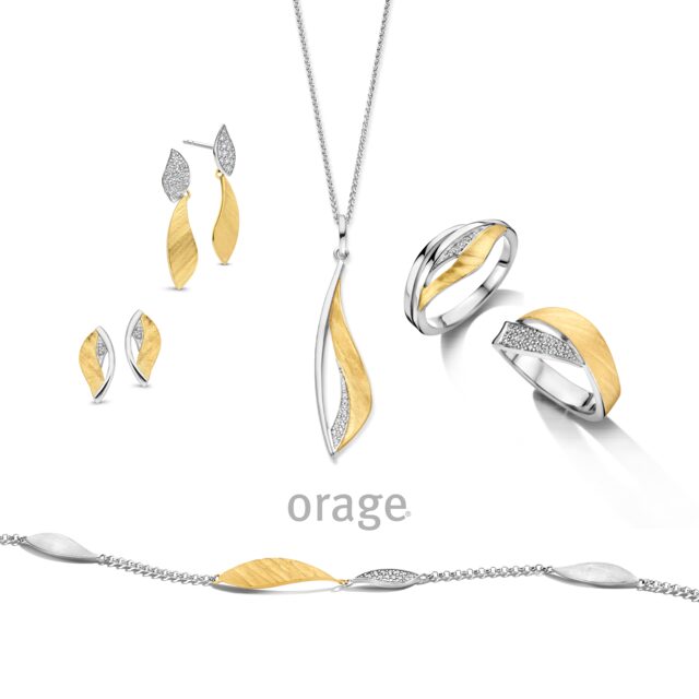 Orage ring AW096 zilver verguld zirxonium 