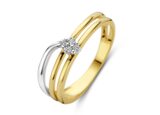 Y2376 Ring  wit en geel goud 18ct briljanten 0.060ct