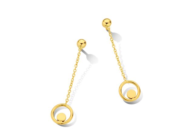 Y2455 slingeroorbellen 18ct geelgoud