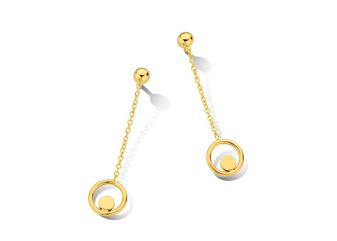 Y2455 slingeroorbellen 18ct geelgoud